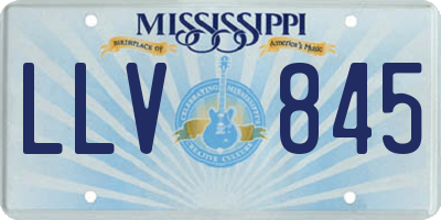 MS license plate LLV845