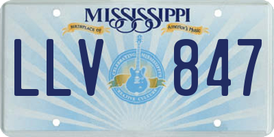 MS license plate LLV847