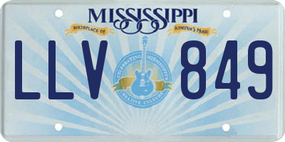 MS license plate LLV849