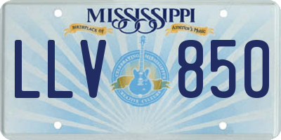 MS license plate LLV850