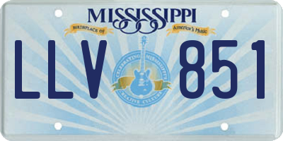 MS license plate LLV851