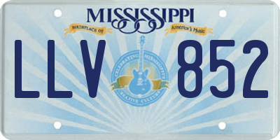MS license plate LLV852