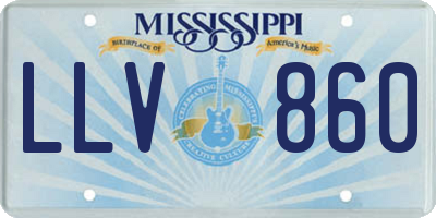 MS license plate LLV860