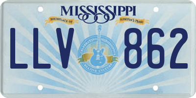 MS license plate LLV862