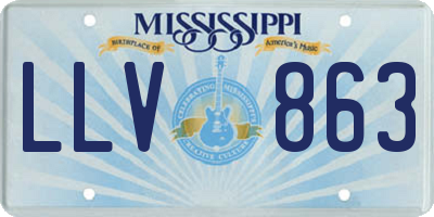 MS license plate LLV863