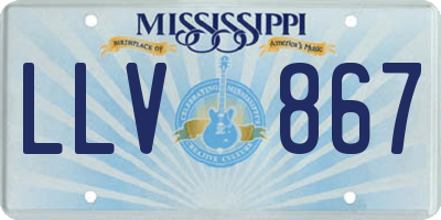 MS license plate LLV867
