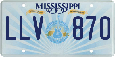 MS license plate LLV870