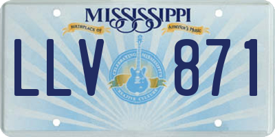 MS license plate LLV871