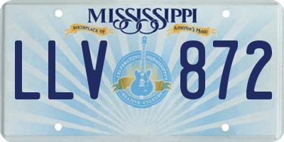 MS license plate LLV872