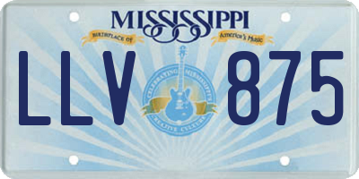 MS license plate LLV875