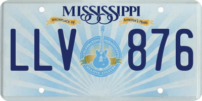 MS license plate LLV876