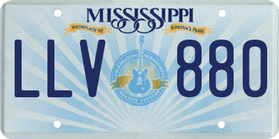 MS license plate LLV880