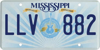 MS license plate LLV882