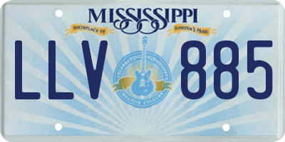 MS license plate LLV885