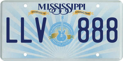 MS license plate LLV888