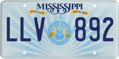 MS license plate LLV892