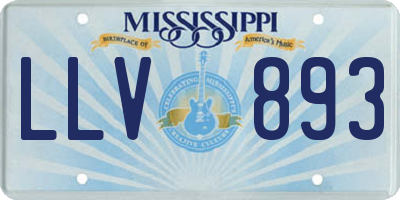 MS license plate LLV893