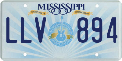 MS license plate LLV894
