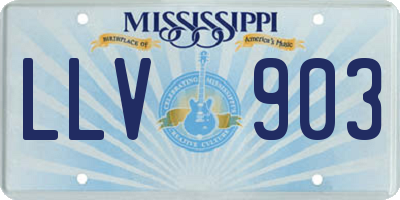 MS license plate LLV903