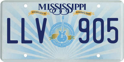 MS license plate LLV905