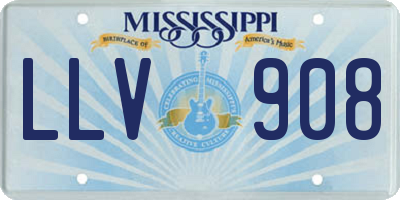 MS license plate LLV908