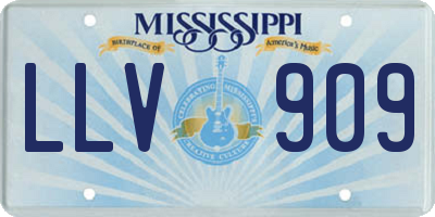MS license plate LLV909