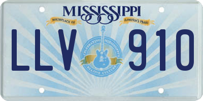 MS license plate LLV910