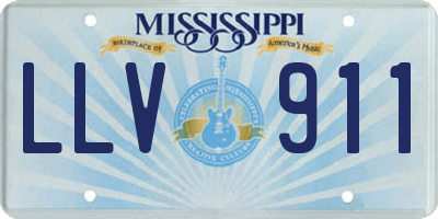MS license plate LLV911