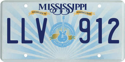 MS license plate LLV912
