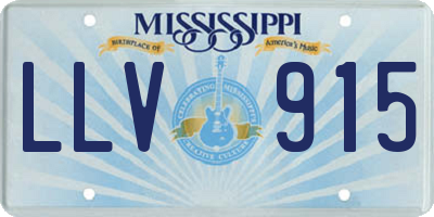 MS license plate LLV915