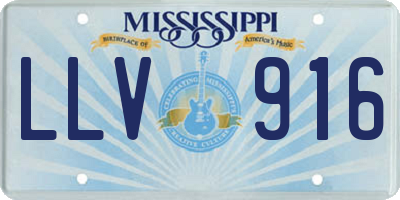 MS license plate LLV916