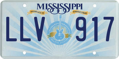 MS license plate LLV917