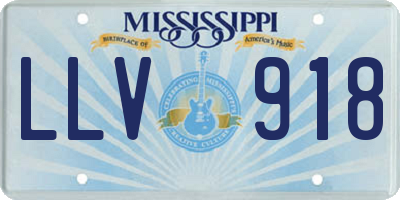 MS license plate LLV918