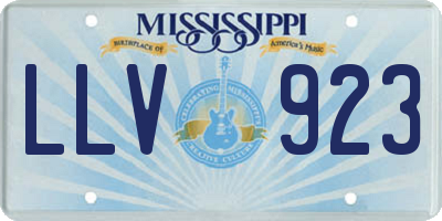 MS license plate LLV923