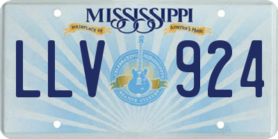 MS license plate LLV924