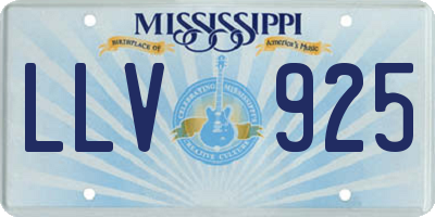 MS license plate LLV925