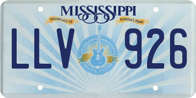 MS license plate LLV926