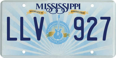 MS license plate LLV927