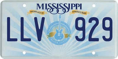 MS license plate LLV929