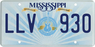 MS license plate LLV930