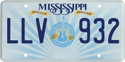 MS license plate LLV932