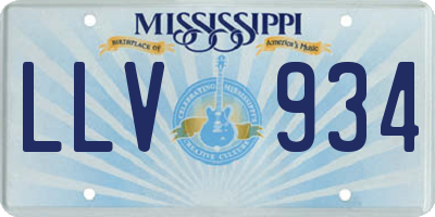 MS license plate LLV934