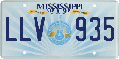 MS license plate LLV935