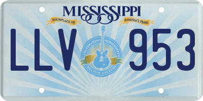 MS license plate LLV953