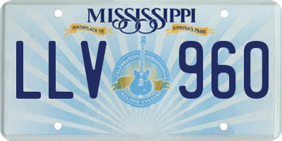 MS license plate LLV960