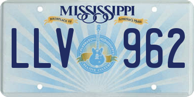 MS license plate LLV962