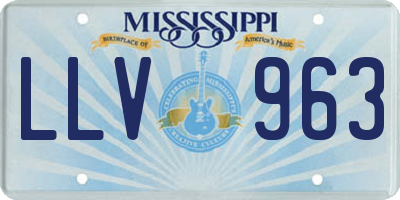 MS license plate LLV963