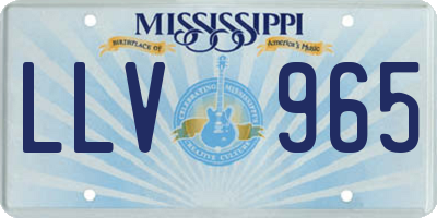 MS license plate LLV965