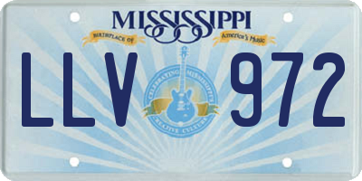 MS license plate LLV972