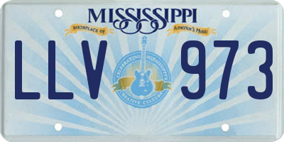 MS license plate LLV973